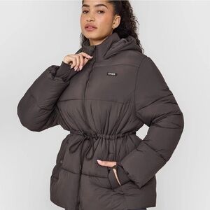 Oner Active Truffle Brown Mid-Length Puffer Jacket Size L